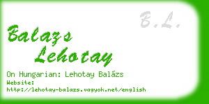 balazs lehotay business card